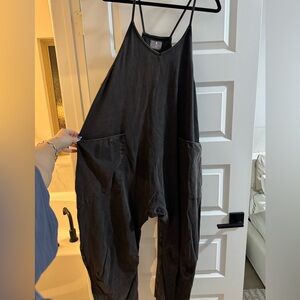 FREE PEOPLE dark grey oversized jumpsuit